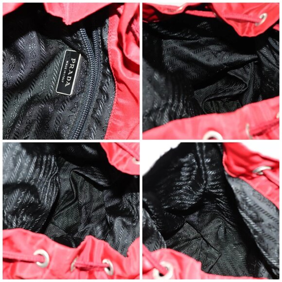PRADA Backpack Nylon Silver Red Auth - Picture 14 of 16